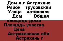 Дом в г.Астрахани › Район ­ трусовский › Улица ­ ялтинская › Дом ­ 9 › Общая площадь дома ­ 100 › Площадь участка ­ 400 › Цена ­ 3 000 000 - Астраханская обл., Астрахань г. Недвижимость » Дома, коттеджи, дачи продажа   . Астраханская обл.